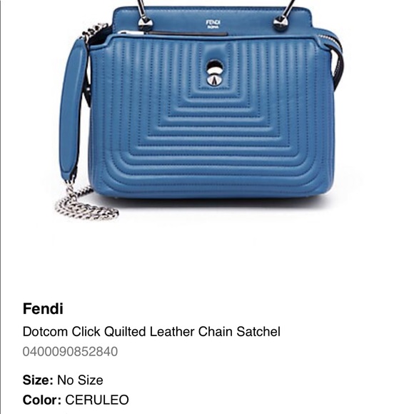 FENDI • Dotcom Click Quilted Chain Satchel - Picture 3 of 4